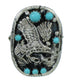 Turquoise Sterling Silver Eagle Southwest Ring Size 6-3/4 RX85570